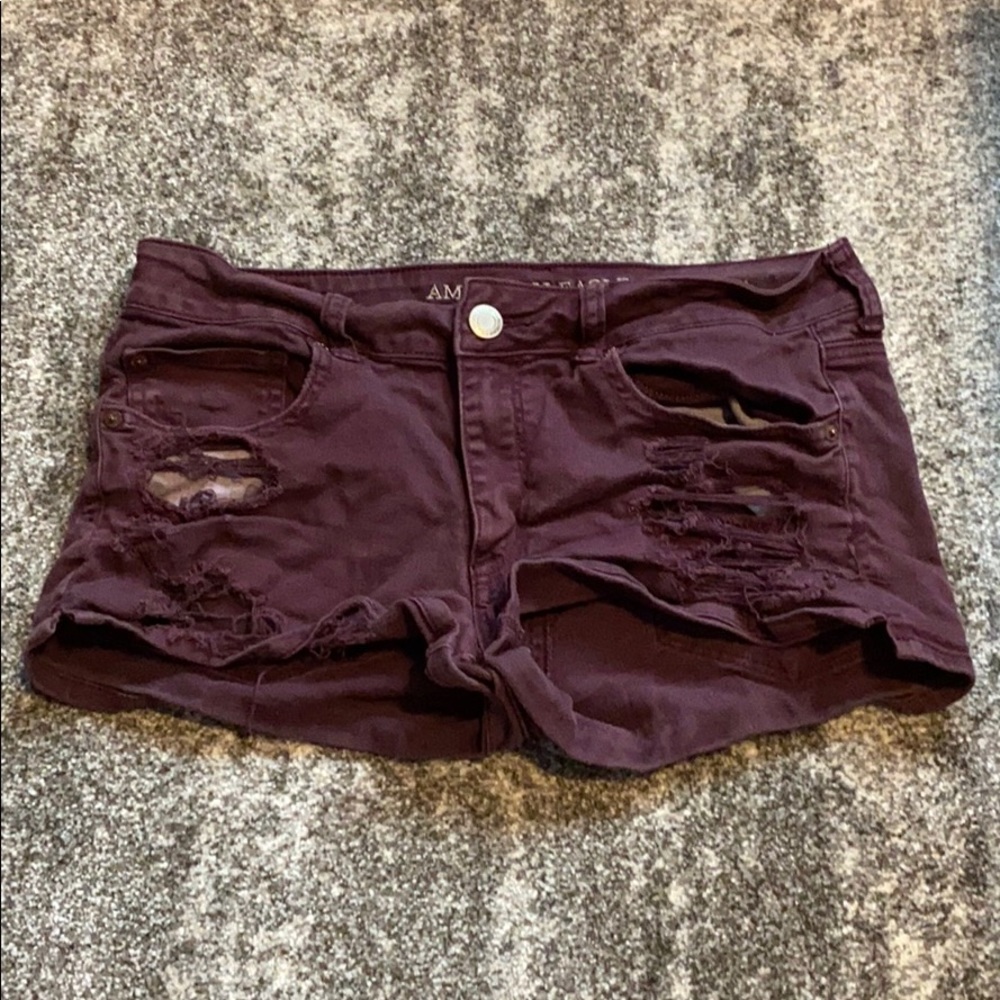 Maroon American Eagle shorts